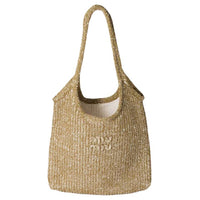 MIU MIU Ivy Polyamide Shoulder Bag Women's Khaki