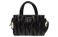MIU MIU Lambskin Crossbody Handbags Women's Black