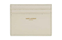 SAINT LAURENT Calfskin Card Holder Women's Beige