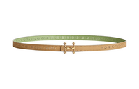 HERMES H-Shaped Letter Cut-Out Decoration Smooth Buckle Leather Belts Women's Light Brown Width: 1.3cm