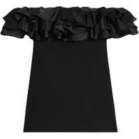 CELINE Mini Dress With Ruffles In Wool Sablé