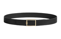 HERMES Logo Smooth Buckle Leather Belts Men's Black Width: 3.2CM