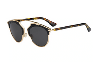DIOR Metal Square Sunglasses Unisex Tortoiseshell