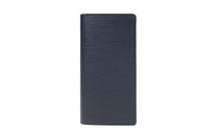 LOUIS VUITTON Brazza Leather Wallet Men's Blue Ocean