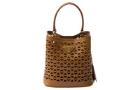 PRADA Panier Leather Shoulder Bag Crossbody Bag Handbag Mini Women's Caramel
