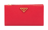 PRADA Saffiano Leather Wallet Large Size Women's Red