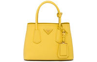PRADA Double Leather Shoulder Bag Crossbody Bag Handbag Mini Women's Sunlight Yellow