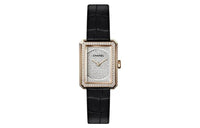 CHANEL BOY · FRIEND Wrist Watch Quartz Movement Crocodile Leather Strap 27.9mm Silver Dial Women's
