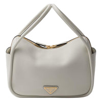 PRADA Grain Leather Shoulder Bag, Crossbody Bag, Handbag Women's Gray