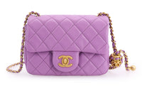 CHANEL Sheepskin Shoulder Bag Crossbody Bag Regular Women's Purple