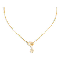 DIOR Faux Crystal Necklaces Women's Gold