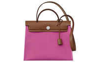 HERMES Herbag Zip Canvas Crossbody Bag Regular Women's Magnolia Pink/Light Tawny