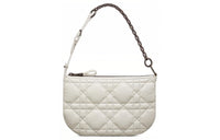DIOR Cowhide Leather Shoulder Bag, Handbag Mini Women's White