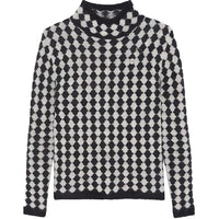 SAINT LAURENT Turtleneck Allover Diamond Motif Sweater