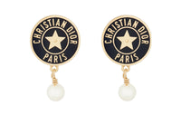 DIOR Stud Earrings Women's Gold