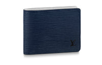 LOUIS VUITTON Multiple Epi Leather Studded Leather Trim Wallet Men's Indigo
