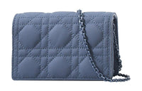 DIOR Calfskin Crossbody Bag Shoulder Bag Women's Denim Blue