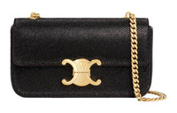CELINE CHAIN SHOULDER BAG CLAUDE In SUEDE CALFSKIN WITH STRASS