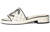 CHANEL Slide Slippers Women's Ivory White