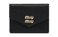 MIU MIU Soft Leather Card Holder Women's Black