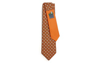 HERMES Mulberry Silk Ties Men's Orange