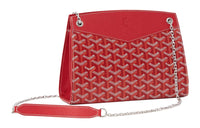 GOYARD Rouette Canvas With Leather Totes Chain Bag Shoulder Bag Women's Red