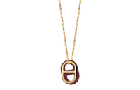 HERMES O'Maillon Leather Necklaces Unisex Gold