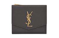 SAINT LAURENT UPTOWN Cow Leather Wallet Trumpets Women's Black