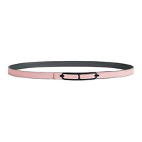HERMES Calfskin Leather Belts Women's Pink/Gray Width 1.3CM