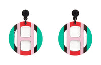 HERMES Ox Horn Earrings Women's Multicolor