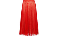 DIOR FW21 Pleated Long Skirt Women's Red