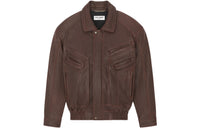 SAINT LAURENT Leather Jacket Women's Deep Chestnut