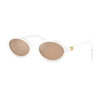 PRADA Acetate Oval Sunglasses Women's Beige