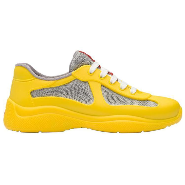 PRADA America's Cup Cushioning Low-Top Sports Casual Shoes Women's Yellow