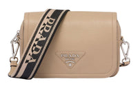 PRADA Leather Crossbody Bag Shoulder Bag Women's Khaki
