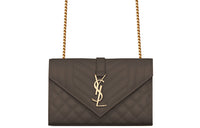 SAINT LAURENT Leather Shoulder Bag Women's Gravel Color
