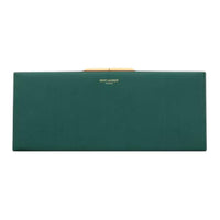 SAINT LAURENT Viscose Clutch Small Size Unisex Dark Green