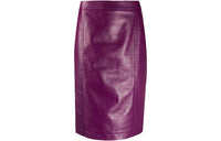 SAINT LAURENT Leather Long Skirts Women's Purple