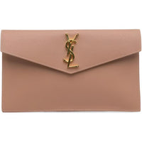 SAINT LAURENT 2023 Grain De Poudre Uptown Pouch Clutch Bag