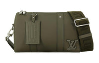 LOUIS VUITTON Keepall Cow Leather Shoulder Bag Crossbody Bag Men's Khaki Green