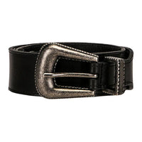 SAINT LAURENT Leather Metal Component Leather Belts Women's Black