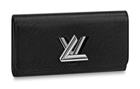 LOUIS VUITTON Cow Leather Wallet Unisex Black