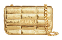 CELINE Calfskin Crossbody Bag, Shoulder Bag Women's Gold