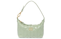 MIU MIU Matelassé Patent Leather Handbag Shoulder Bag Mini Women's Green