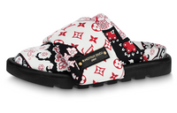 LOUIS VUITTON Pillow Quick Dry Closed Toe Slippers Women's White Red