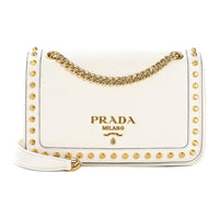 PRADA Calfskin Crossbody Bag Shoulder Bag Women's White
