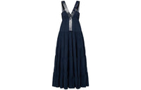 LOUIS VUITTON Slip Dresses Women's Marine Blue