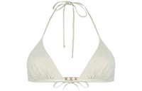 CELINE Gourmet Chain In Matte Jersery Triangle Top Vert Amande