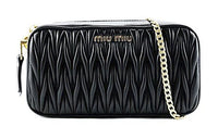 MIU MIU Sheepskin Shoulder Bag Crossbody Bag Women's Black