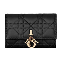 DIOR Lambskin Wallet Regular Women's Black
